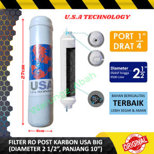 REFILL WATER PURIFIER POS POST CARBON KARBON CARTRIDGE KARTRIDGE KARTRID CATRIDGE FILTER SEDIMEN SARINGAN AIR ACTIVATED POS POST CARBON KARBON AKTIF BIG REVERSE OSMOSIS 25" 25 INCH PENJERNIH PENGHILANG PENYARING BAU KOTORAN AIR MINUM MINERAL RO