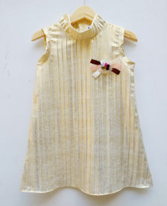 ABELLE Dress Shimmer Plisket Glitter untuk Anak Perempuan 1 - 6 tahun