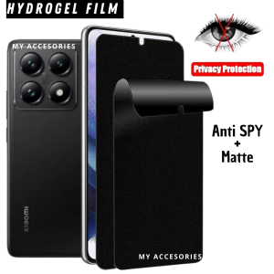 B00M Screen Protector Anti SPY Privacy + Matte Xiaomi Mi 14 Ultra 14 14T 13 13T 13Lite 12 12T 12 Pro 11 11T 10 10T Hydrogel Black Hitam Gelap Anti Gores Pelindung Layar Jelly Privasi Lapisan Nano Hidrogel Anti Minyak Guard Mi Pro Lite 5G 4G T
