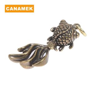 【CANAMEK】 3D Brass Fish Casting Animal Figurine Retro Style Metal Sculpture Ornaments Gift
