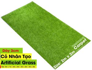 Thảm cỏ nhân tạo cao 3cm giá rẻ (không phai màu) độ bên cao thoát nước trang trí nhà cửa sân vườn