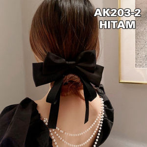 Jepit Rambut Korea Perempuan Dewasa Tusuk Konde Rambut Model Pita Besar Polos Kain Silk Satin AK203 ZIORRA