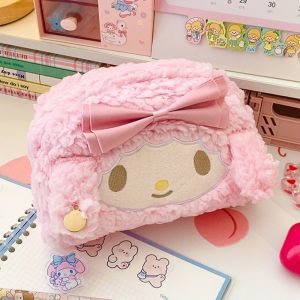 Plush Kawaii Pencil Case Large Capacity Storage Box Cute Cartoon Cosmetic Bag Office Back To School Supplies Student Stationery