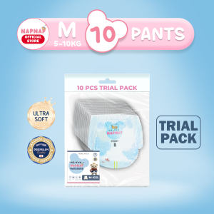 Napnap Baby Pants Diaper MEDIUM TRIAL PACK 10pcs Ultra Absorbent No Leaks Soft and Breathable