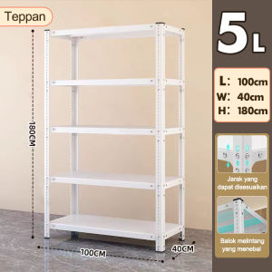 Rak Besi Siku 5 susun Rak Besi Susun Rak Gudang Rak Susun Rak susun Serbaguna 120x40x180CM