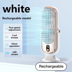 10.1 inch Cooling Tower Fan Portable Desk Fans with 5-Speed Digital 4000mAh Rechargeable Quiet for Home Office Desktop