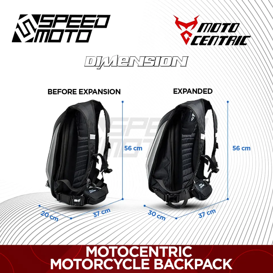 MOTOCENTRIC MC 0077 MULTIFUCTION BACKPACK HELMET BAG CARBON FIBER HARD SHELL BACKPACK SPEEDMOTO