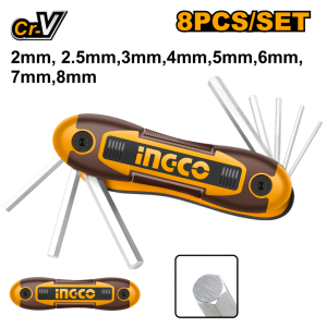 INGCO 8 IN 1 FOLDING KEY SET | HEX BALL POINT HEX & TORX KEY | HHK14081 HHK14082 HHK14083