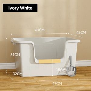 【Ready Stock】Super large cat litter box pet toilet open