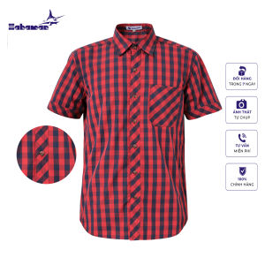ÁO SƠ MI NAM CARO HAHAMAN CAO CẤP NGẮN TAY TRẺ TRUNG SMNT1406