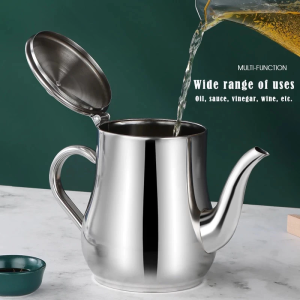 Stainless Steel Oil Container Can Household Oil Strainer Kitchen Oil Filter Pot Oil Storage Bottle