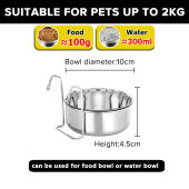 Pet Hanging Stainless Bowl with Metal Hook for Dog Water Feeder Food Feeder