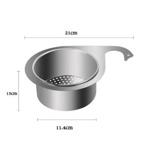OULPAI ตะกร้ากรองเศษอาหาร กรองเศษอาหาร ชั้นวางท่อระบายน้ำแบบแขวน ครัวอ่างล้างจาน แบบสแตนเลสแท้