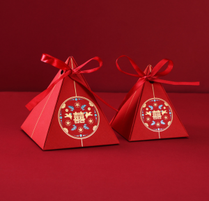 DOUBLE HAPPINESS 10PCS CHINESE TRIANGLE CANDY BOX