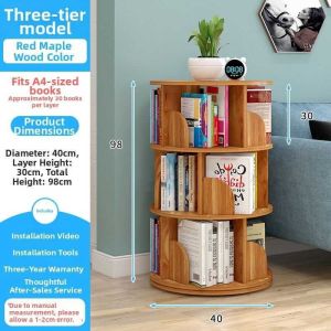 Bookshelf 3/4/5 Layer Rotating Book Shelf Organizer Book Shelves Standing Display Racks living room