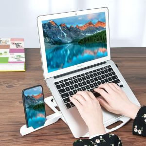 TAQ57 With Phone Holder Laptop Stand Foldable Plastic Holder Universal Portable Ergonomic Laptop Riser Smart Phones