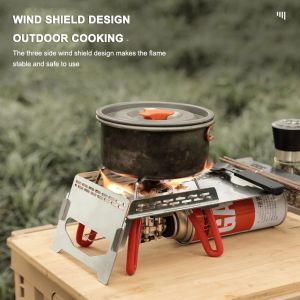 soto310 Stainless Steel Folding Camping Table Mini Portable Outdoor Hiking Heat Insulation Folding Desk Gas Stove Stand