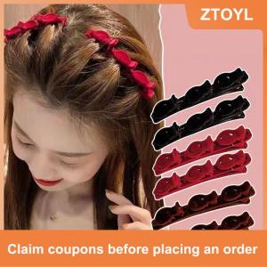 【ZTOYL】 Flocked Bangs Hair Clip Headwear Duckbill Hair Claws Barrettes Vintage Hair Clips Hairgrip Braided Fashion Hairpins Hair Accessories Headwear