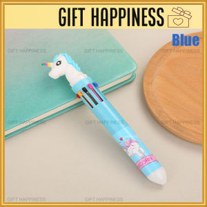 Unicorn 10-Color Retractable Ball Pen (0.5mm) – Fun & Cute Stationery for Kids | Birthday Party Goodies | Gift Happiness