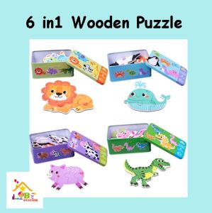 6 in 1 Puzzle Edukasi Kayu: Mainan Belajar yang Menghibur