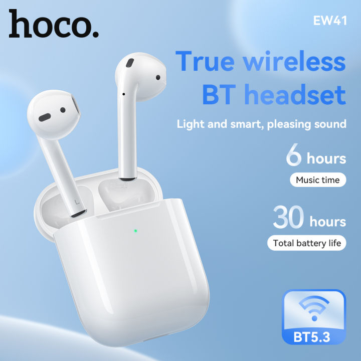 HOCO EW41 TWS True Wireless Headset Bluetooth Headphones Built-In  Microphone Touch Control Earbuds HD Stereo Sports Earphone For iOS Android 