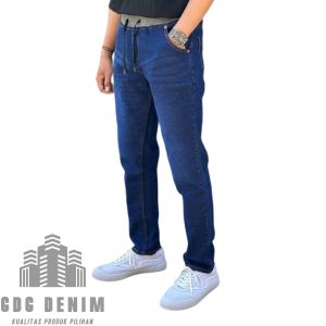Celana jeans pria panjang / Jeans pinggang karet pria