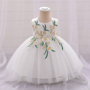 MQATZ Baby Girls Flower Dress For Wedding Princess 1st Birthday Christening Clothes Tulle Tutu Kids Luxury Evening Party Gown L2182XZ