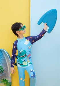 ชุดว่ายน้ำสำหรับเด็กแห้งอย่างรวดเร็ว 2025 ซิปแขนยาวชุดฝึกอบรมป้องกันแดดเดี่ยวสำหรับเด็กชายชุดว่ายน้ำสบายๆ