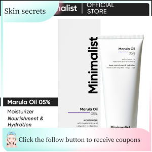 Minimalist Dry Skin Face Moisturizer  24 Hour Hydration  5% Marula Oil with Hyaluronic Acid & Vitamin E for Deep Nourishment & Hydration