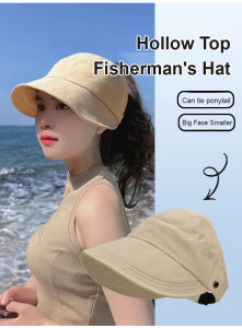 Womens quickdrying UV cap UV-resistant empty-top bucket hat