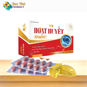 Hoạt huyết Kingphar - Tăng cường tuần hoàn máu giảm đau đầu mất ngủ tăng cường trí nhớ (hộp 3 vỉ x 10 viên)