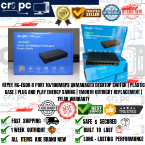 REYEE RG-ES08 8 PORT 10/100MBPS UNMANAGED DESKTOP SWITCH | PLASTIC CASE | PLUG AND PLAY ENERGY SAVING