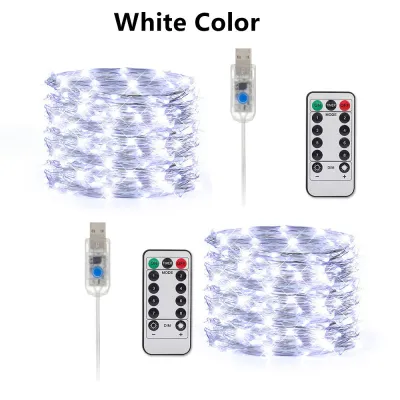 Đèn Cổ Tích 8 Chế Độ USB Powered 50LED 100LED 200LED Đèn Dây Hẹn Giờ Điều Khiển Từ Xa Đèn Dây Lấp Lánh Đèn Ngày Lễ Đom Đóm 16.4 Feet Trang Trí Tiệc Cưới Giáng Sinh Halloween