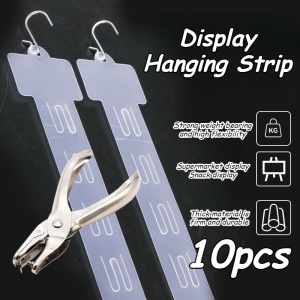10Pcs Supermarket Hanging Strips Plastic Display Merchandise Strip With Hooks For Retail Display