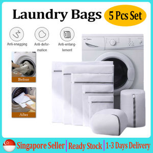 5 Packs Durable Laundry Bag Foldable Bra Socks Underwear Laundry Bag With Zipper Dirty Clothes Washing Bag Mesh Bag Washing Machine Classified Laundry Bag Clothes Protection Bag Clothes Organizer Bag CNY Gift Present