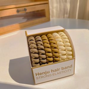 6 Pcs Korean Candy Color Telephone Wire Hair Rope Female Seamless Hair Ties Simple Ponytail Hair Scrunchies Personality Fashion Hair Accessories Rubber Band