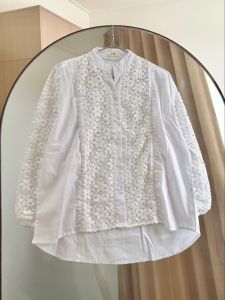 SJM LACE KEMEJA BRUKAT LIMITED! KATUN POPLIN IMPORT BKK BAHAN SUPER MEWAH TEBAL LENGAN PANJANG 19577