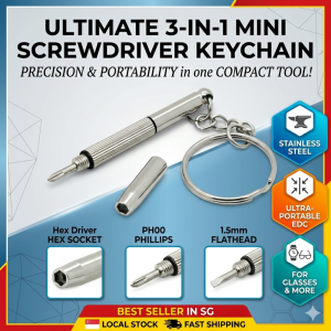 Cross Glasses Screwdriver 3-in-1 Sunglasses Watch Repair Kit Hand Tool with Keychain Watches Phone Portable