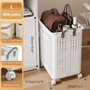 Homepeas® Foldable Laundry Basket Large Capacity Clothes Storage Shelves