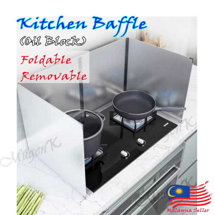 🔥 SOLID 🔥 Stainless Steel Oil Block Removable Kitchen Baffle Foldable