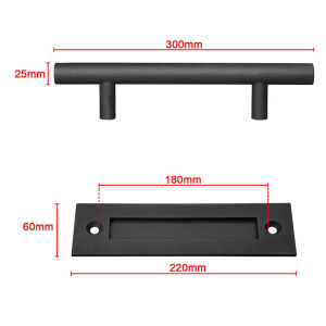 Handle Pintu Gaya Industri Tugas Berat Padat 30cm / Sliding Barn Doors Pull Handle / Baut Tembus Tarikan Stainless Hendel Handel Pintu