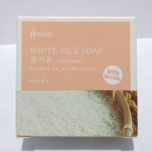 Hanasui White Rice Soap 60gr Sabun Beras Putih dengan Scrubb Membuat Kulit Lebih Cerah Putih