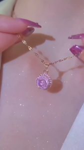 Retro Copper Chain Big Flower Necklace Female Hip-hop Cold Wind Long Sweater Clavicle Chain Neck Chain Accessories