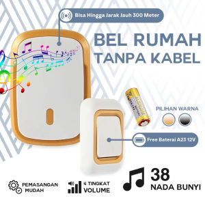 Bel Pintu Rumah Wireless Door Bell Tanpa Kabel - AC Listrik 1 Tombol