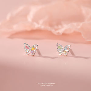 Bông Tai S925 Butterfly Nữ Sweet Ins Mini Dễ Thương Nhiều Màu Sắc