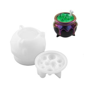 Multifuntional Halloween Resin Cauldron Mold Suitable for Creative Crafts Holiday Gift Containers and Spooky Decorating