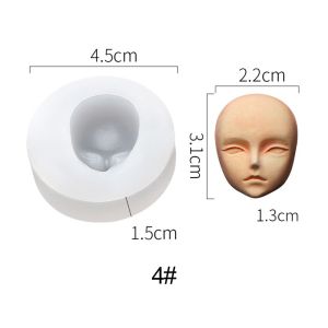 WENKEN DIY Candy Baking Q Version Clay Head Sculpey Doll Modification Accessories 3D Facial Mould Baby Face Silicone Molds