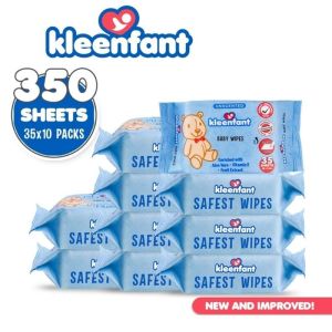 Kleenfant Unscented Baby Wipes 35 sheets Pack of 10 wet wipes for baby product baby wipes