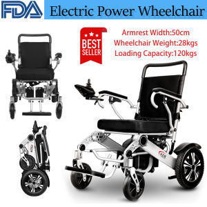 【Ready Stock】Ziivievs 203 High-end Foldable Electric Wheelchair 120KG Load Capacity 52cm Seat Width 500W Motors