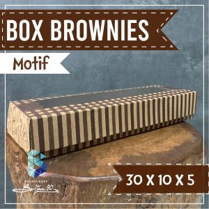 ( 50 pcs ) Dus Brownies Kraft Motif S - M - L DUS SNACK DUS ROTI KARDUS BOLU DUS KUE Organizer | Kardus Brownies | Tempat Stok Packaging Kue & Snack UMKM